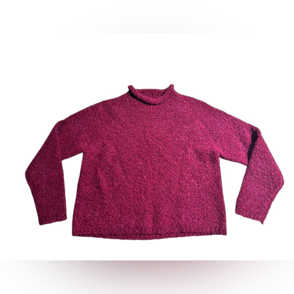 Vintage Limited Wool Blend Mock Neck Sweater Size Medium Hot Pink